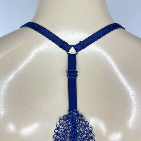 Victoria's Secret Front Close Lace Bralette Bra Size L Blue Body By Victoria - Picture 12 of 14